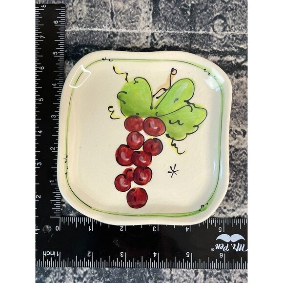 Julia Junkin Set of 4 GRAPE Plates Appetizer Snack Small Grape Hand painted - Picture 8 of 8